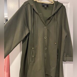 Christian Siriano Olive Green Coat